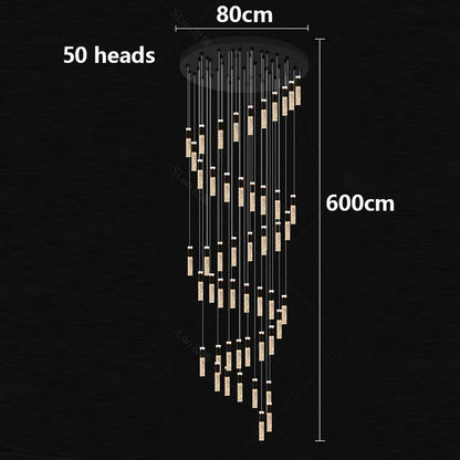 Modern home decoration crystal chandelier, stair Pendant lamp,