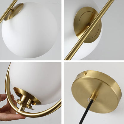 Nordic Glass Ball Pendant Light – Brass Black Hanging Lamp