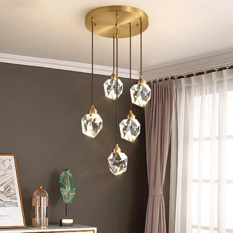 Modern Crystal Staircase LED Chandelier