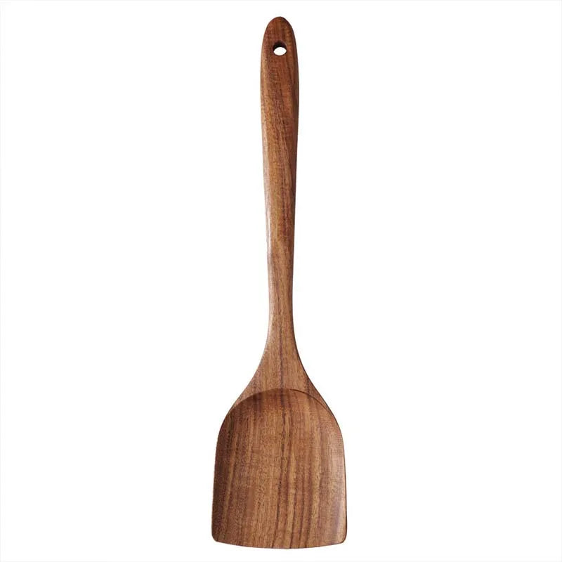 Wooden Kitchen Utensil Set with Holder