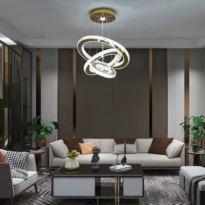 French Crystal LED Pendant Ceiling Light