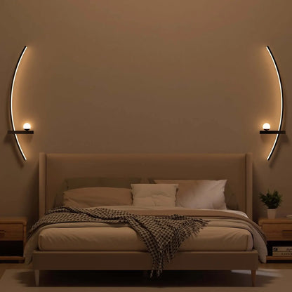 2-Pack Adjustable LED Wall Sconces – Modern Arched Bedside Lamps