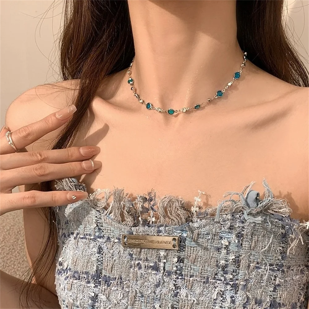 Blue Butterfly Zircon Necklace for Women