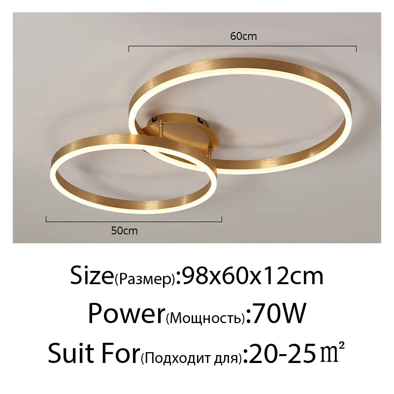 Modern Gold LED Circle Chandelier
