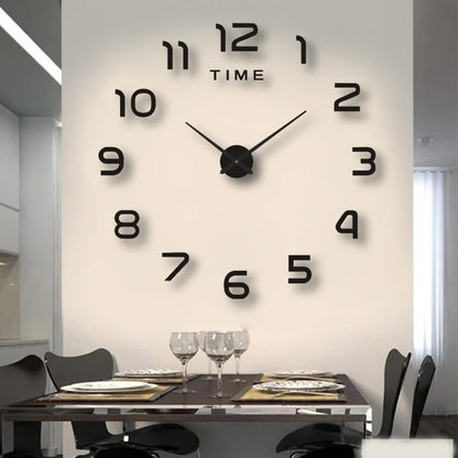 Large 3D DIY Mirror Wall Clock