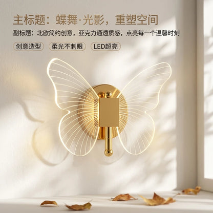 Butterfly LED Wall Lamp Interior Modern Metal Acrylic