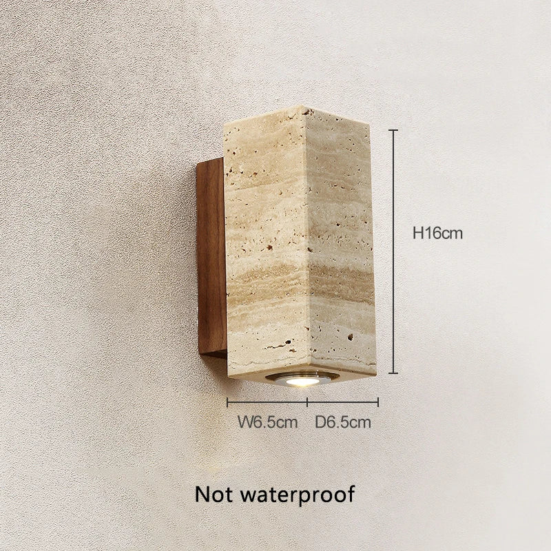 Wabi-Sabi Travertine Stone Wall Sconce