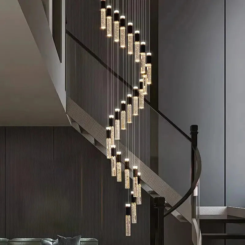 Modern home decoration crystal chandelier, stair Pendant lamp,