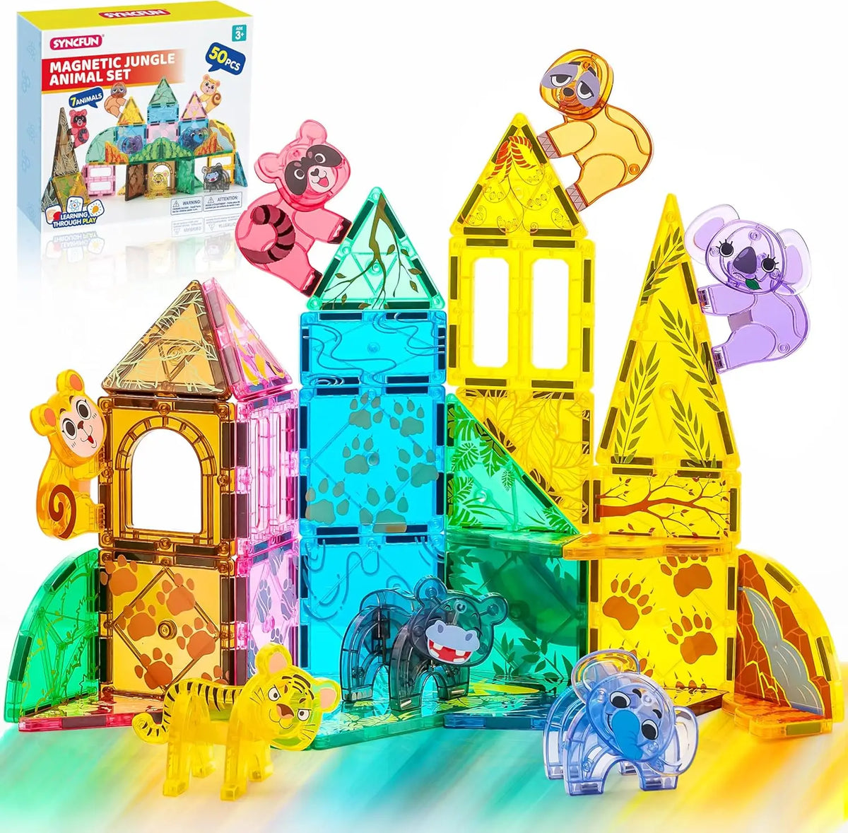 JOYFY Magnetic Building Tiles Set with Vehicle Construction Blocks