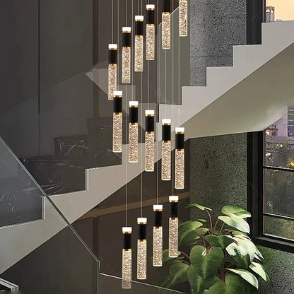 Modern home decoration crystal chandelier, stair Pendant lamp,