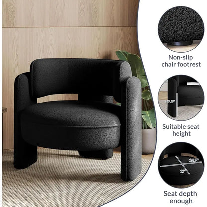 Boucle Barrel Accent Chair