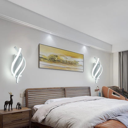 18W Curved LED Wall Sconce – Modern Bedside Light