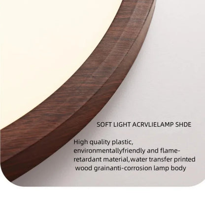 Wood Grain Walnut LED Ceiling Lamp