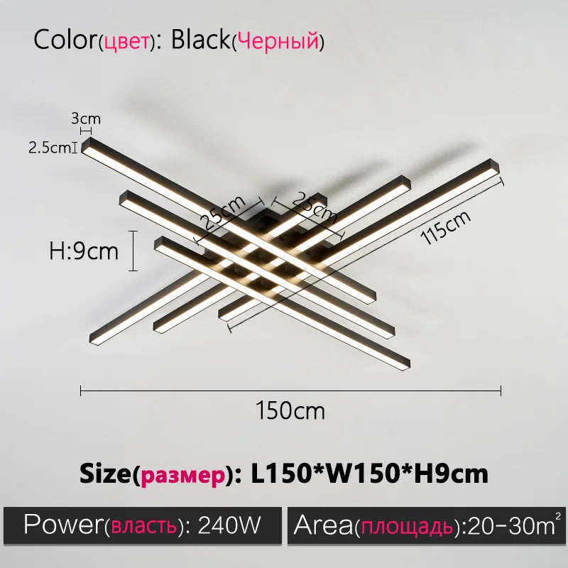 Black Nordic LED Ceiling Chandelier