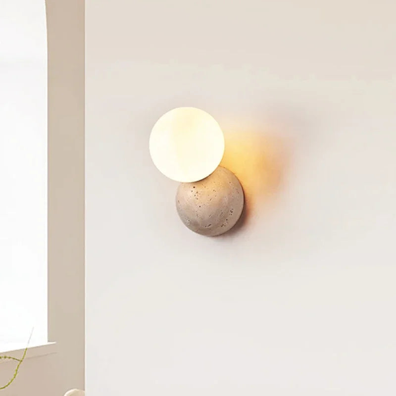 Cream Style Round LED Wall Lamp – Nordic Bedside Light