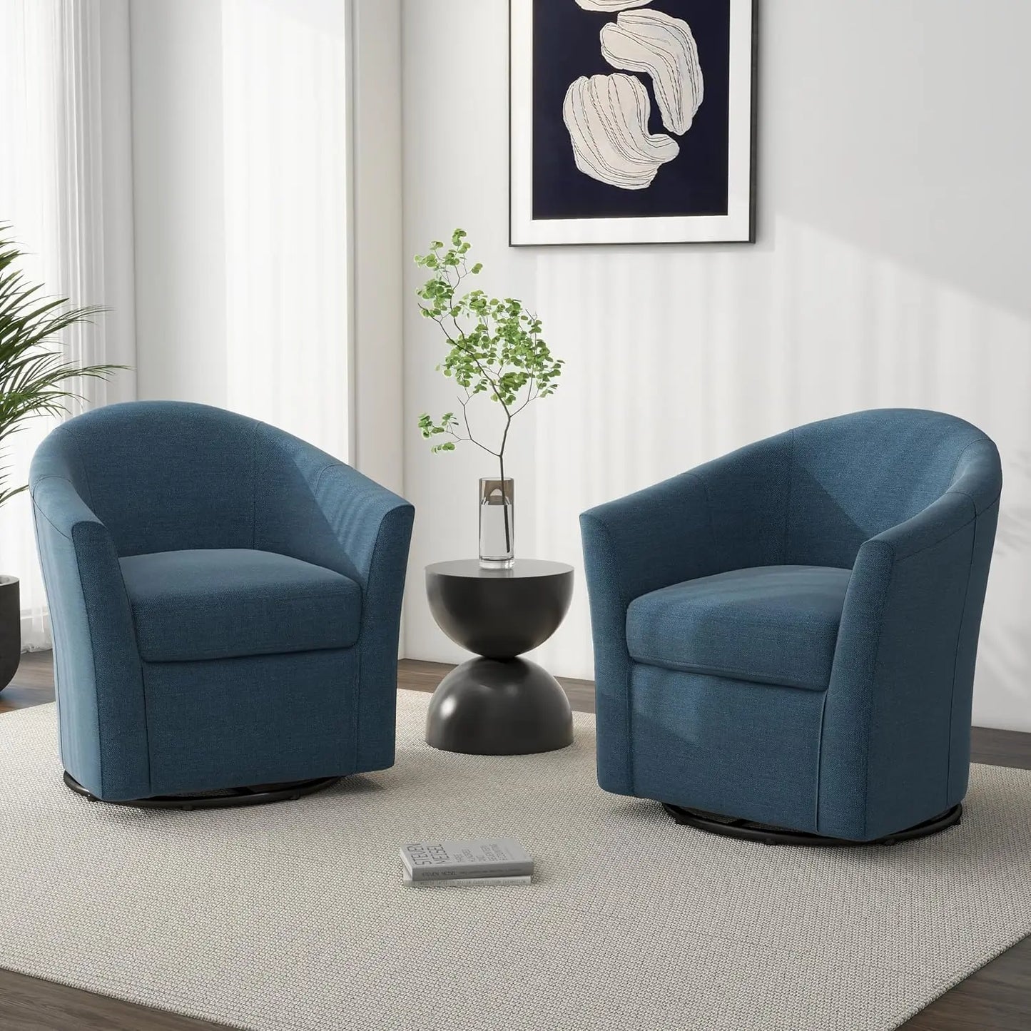 Modern Swivel Barrel Accent Chair Set of 2