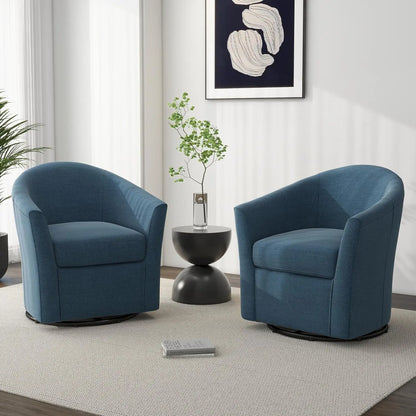 Modern Swivel Barrel Accent Chair Set of 2