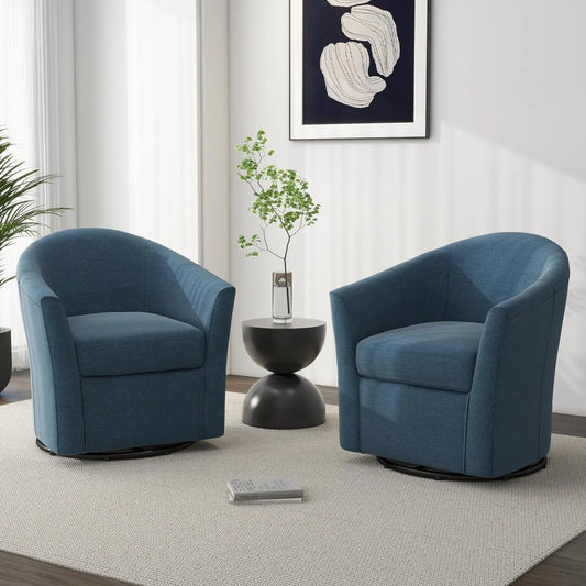 Modern Swivel Barrel Accent Chair Set of 2