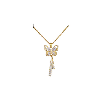 Micro Inlaid Zircon Butterfly Necklace