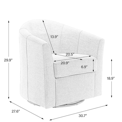 Modern Swivel Barrel Accent Chair Set of 2