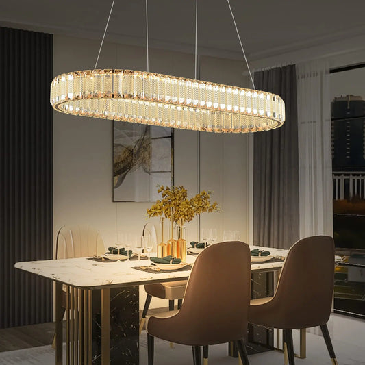 Oval gold pendant lamp,