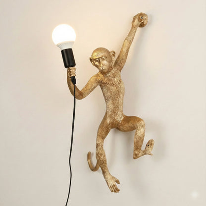 Gold Monkey Wall Lamp