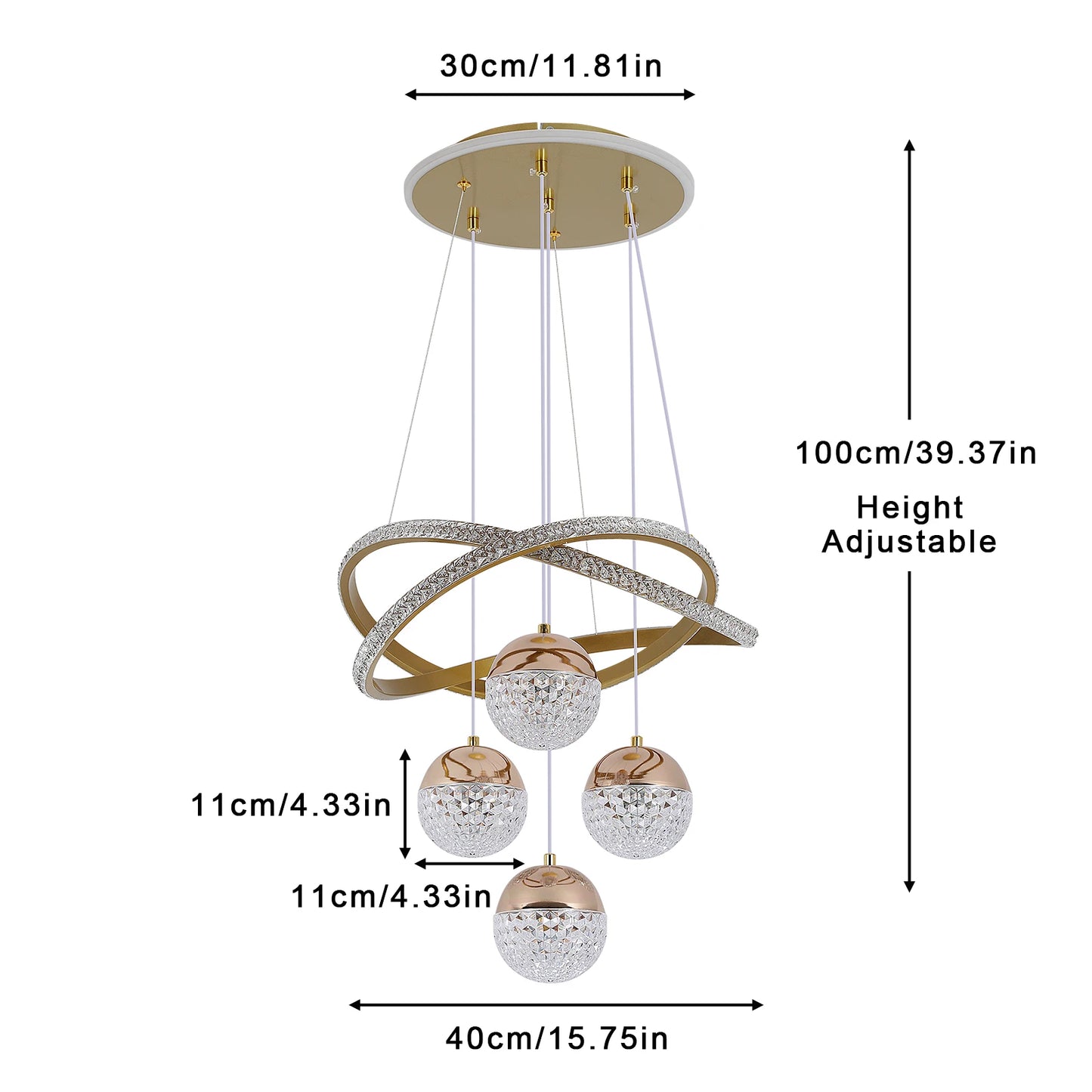 Modern Nordic LED Chandelier – 3 Color Lighting