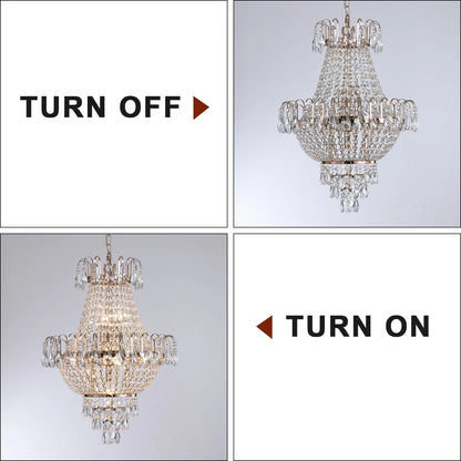 Luxury Gold K9 Crystal Chandelier – Elegant Dazzling Ceiling Light for Living Room & Dining Room