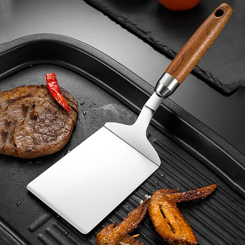 Stainless Steel BBQ Spatula with Wood Handle