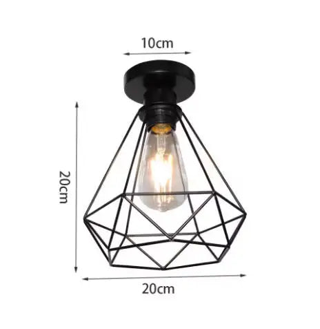 Vintage Wrought Iron Frame Pendant Light – Industrial Ceiling Chandelier for Restaurant & Home