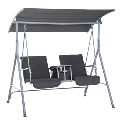 2-Person Outdoor Porch Swing with Canopy
