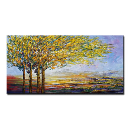 Large Abstract Tree Oil Painting on Canvas