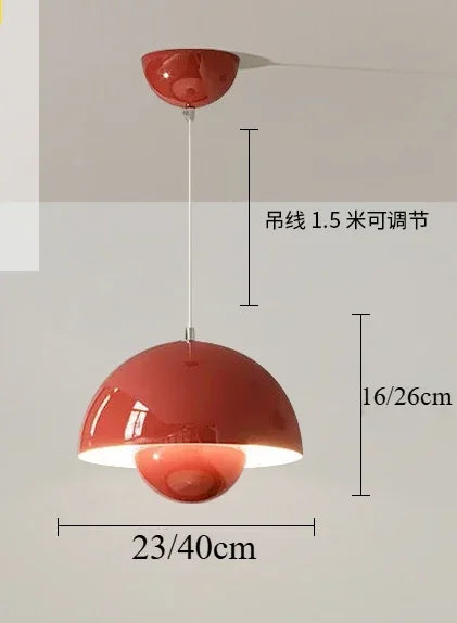 Nordic Macaron LED Mushroom Pendant Light