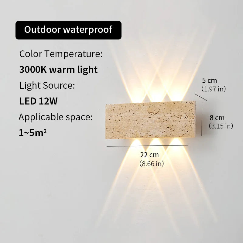 Wabi-Sabi LED Stone Wall Lamp – Waterproof Indoor & Outdoor Sconce