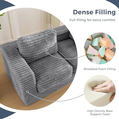 Plush Bean Bag Loveseat Floor Sofa