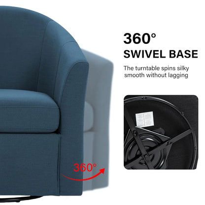 Modern Swivel Barrel Accent Chair Set of 2