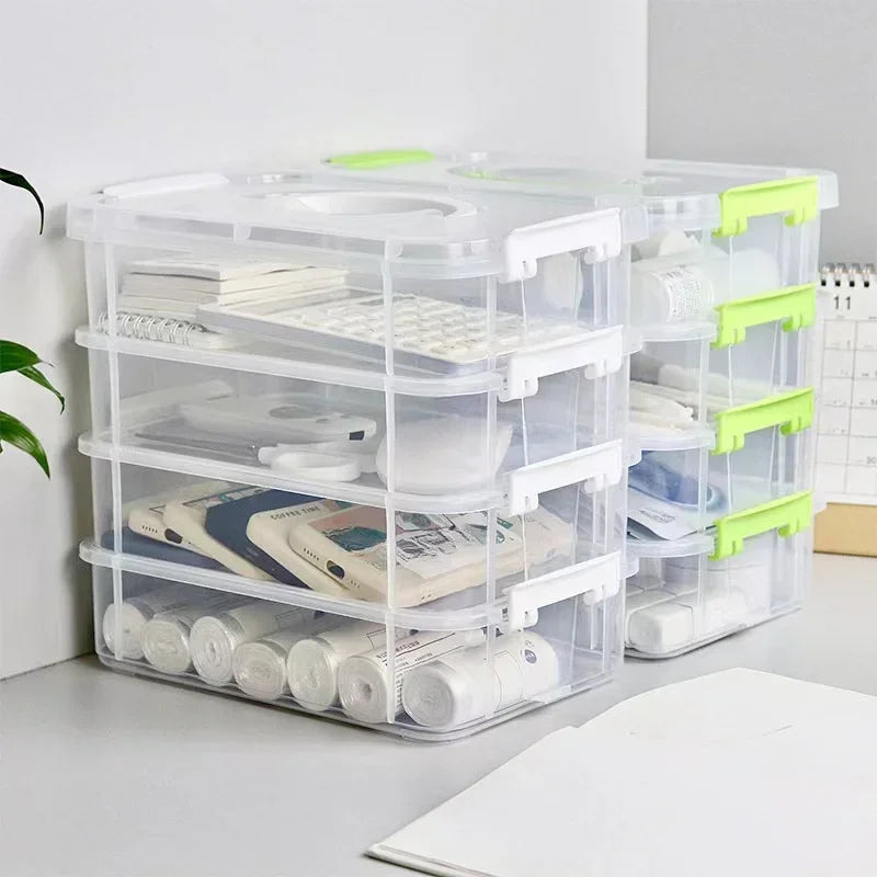 4-Tier Clear Plastic Storage Organizer Box