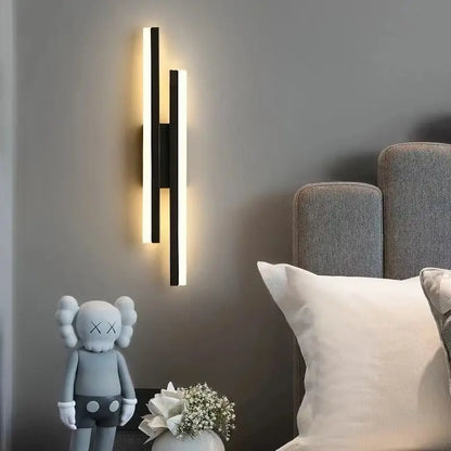 LED Wall Lamp Wall Sconces Copper Line Pipe Acrylic Lampshade