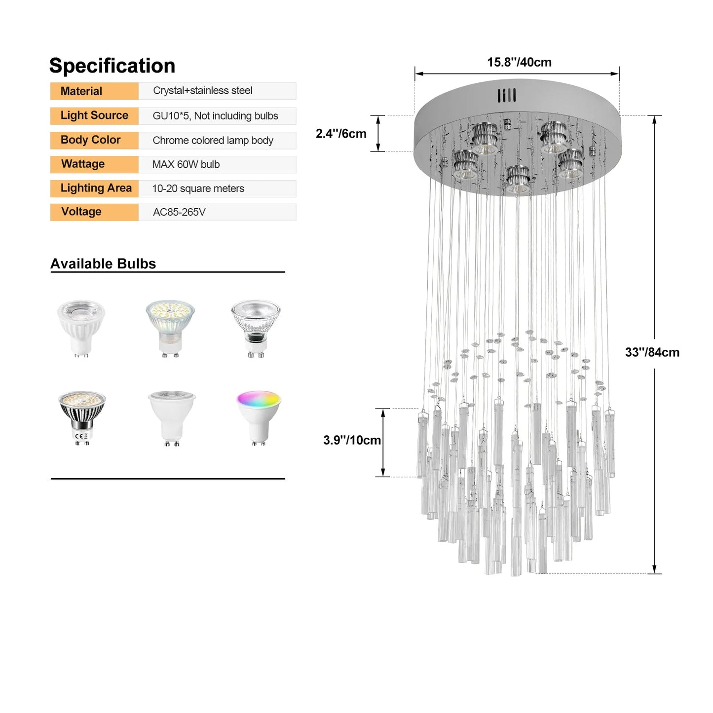Luxury Crystal LED Pendant Light
