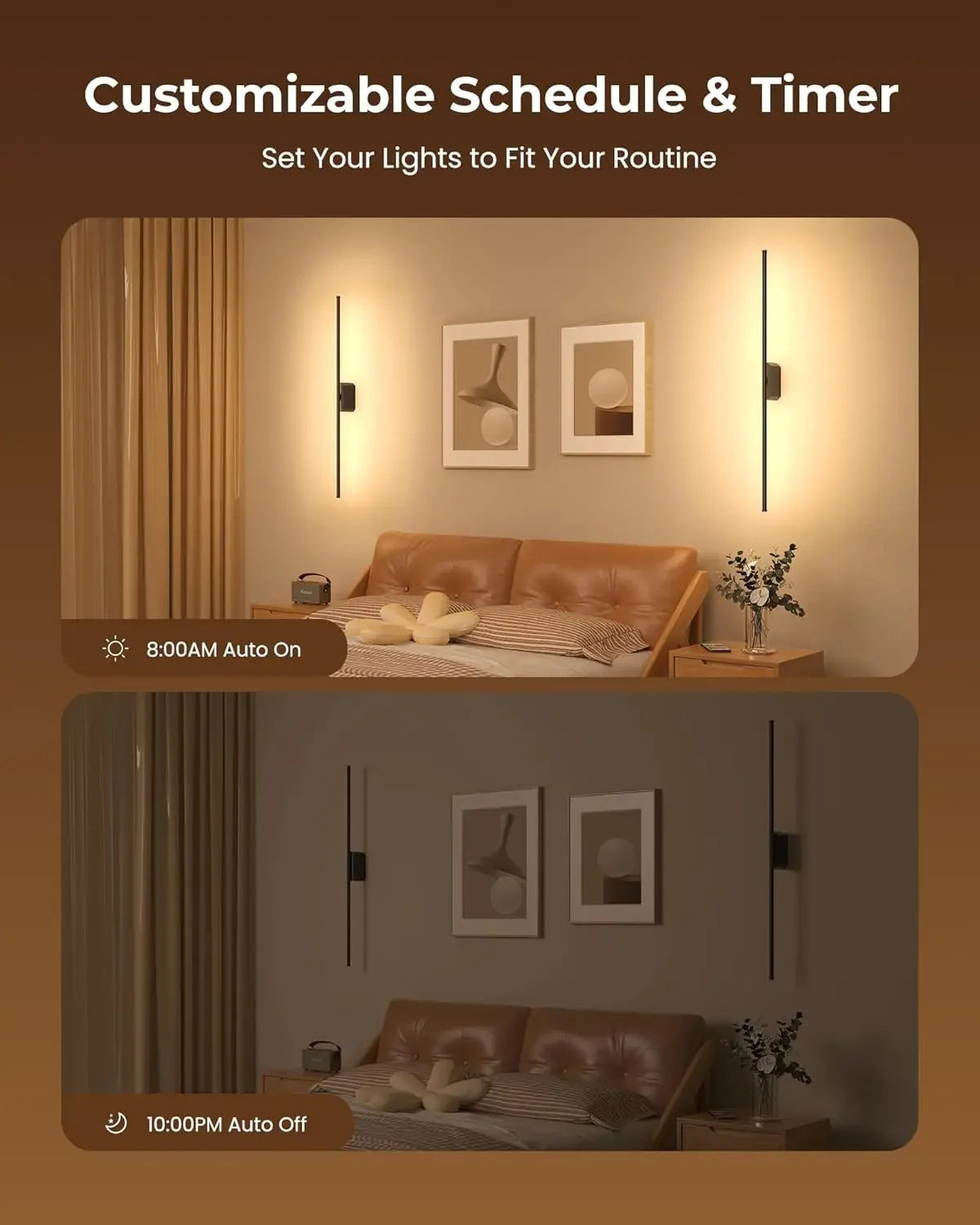 40" Smart LED Wall Sconces Set of 2