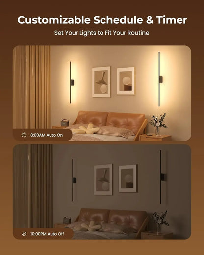 40" Smart LED Wall Sconces Set of 2