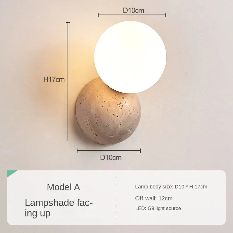 Cream Style Round LED Wall Lamp – Nordic Bedside Light