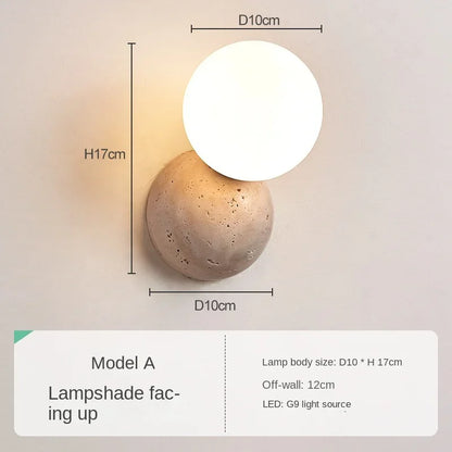 Cream Style Round LED Wall Lamp – Nordic Bedside Light