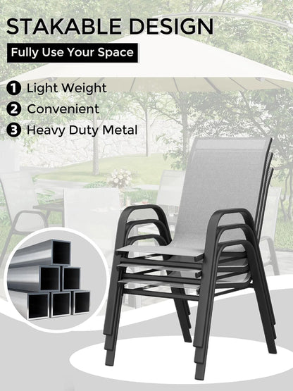 4-Piece Stackable Patio Chairs Set