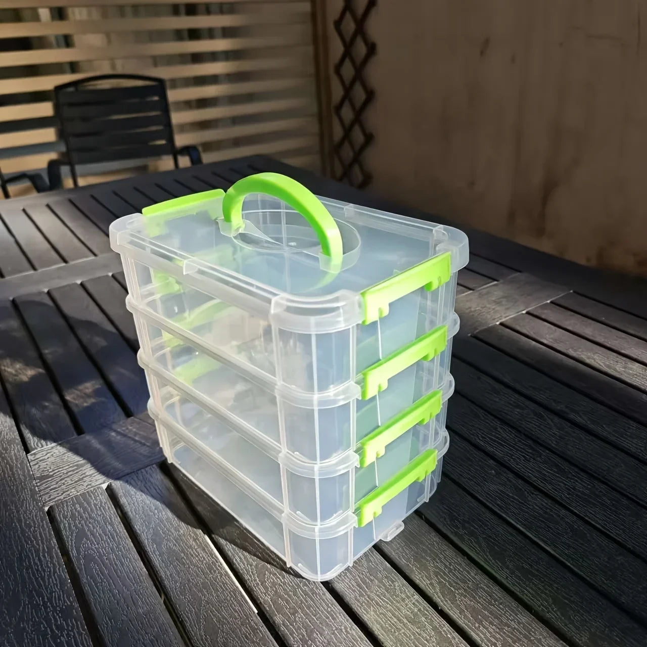 4-Tier Clear Plastic Storage Organizer Box