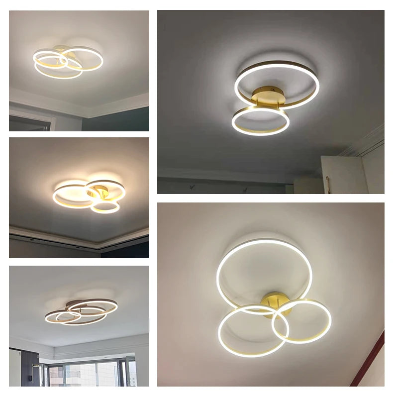 Modern Gold LED Circle Chandelier
