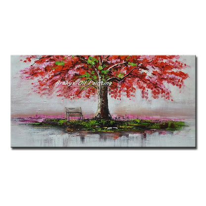 Large Abstract Tree Oil Painting on Canvas