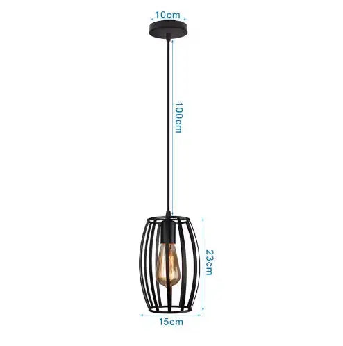 Vintage Wrought Iron Frame Pendant Light – Industrial Ceiling Chandelier for Restaurant & Home