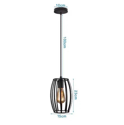 Vintage Wrought Iron Frame Pendant Light – Industrial Ceiling Chandelier for Restaurant & Home