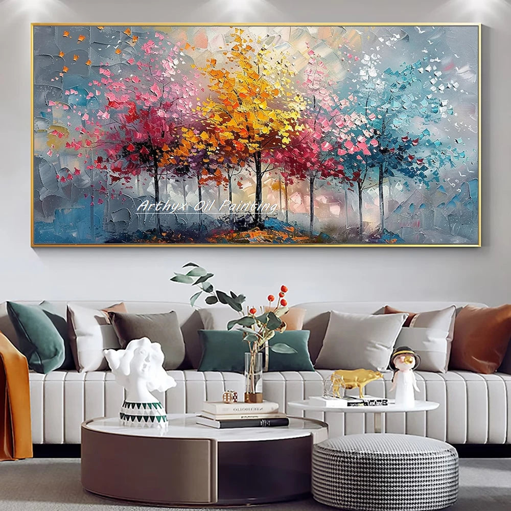 Large Abstract Tree Oil Painting on Canvas